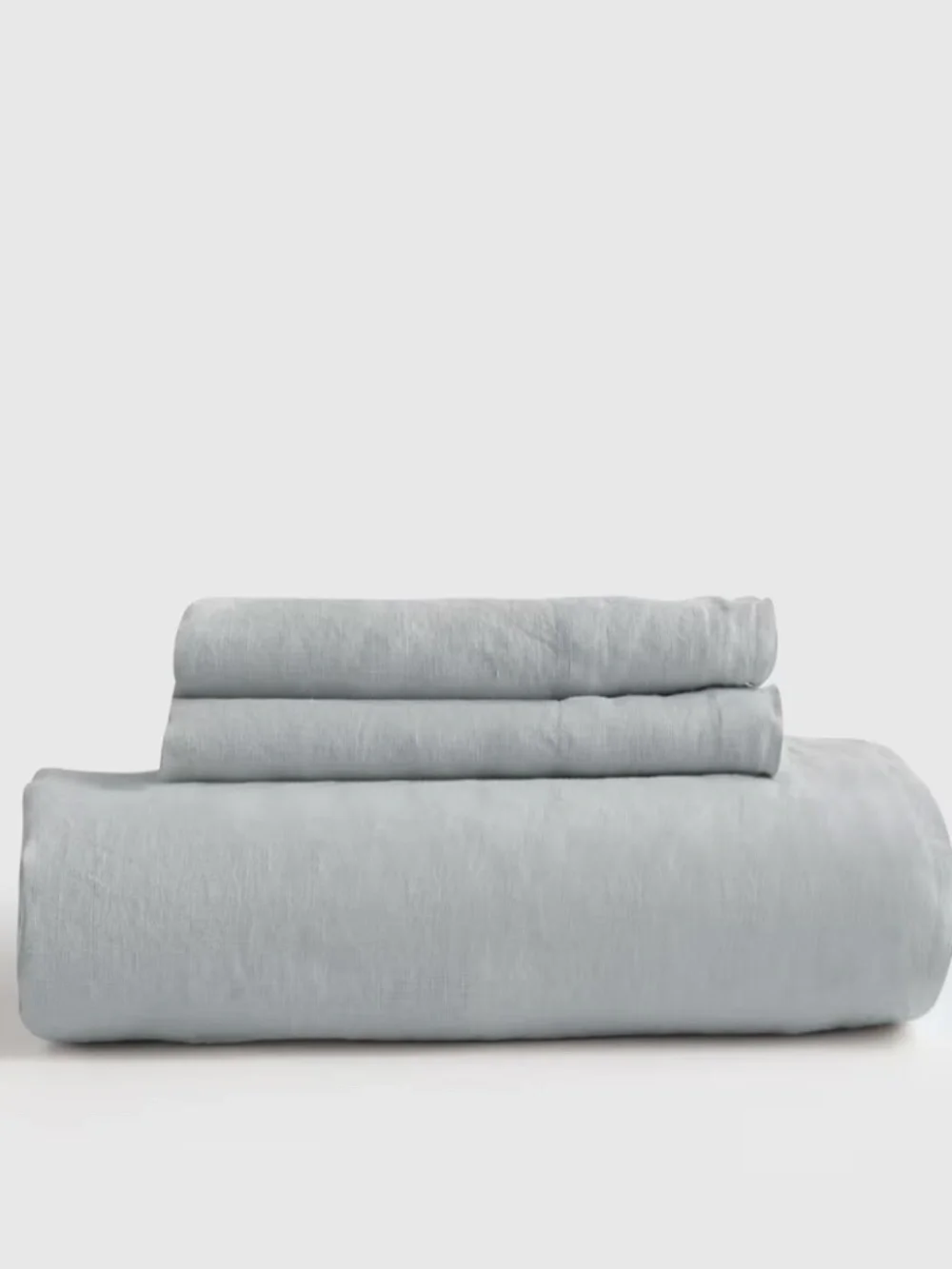 European Linen Sheet King 3 piece set (no flat sheet) Mist Blue